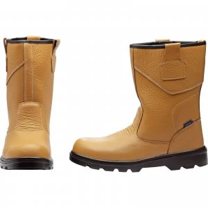 Image of Draper Mens Rigger Style Safety Boots Tan Size 10