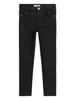 Mango Girls Coated Jeans - Black