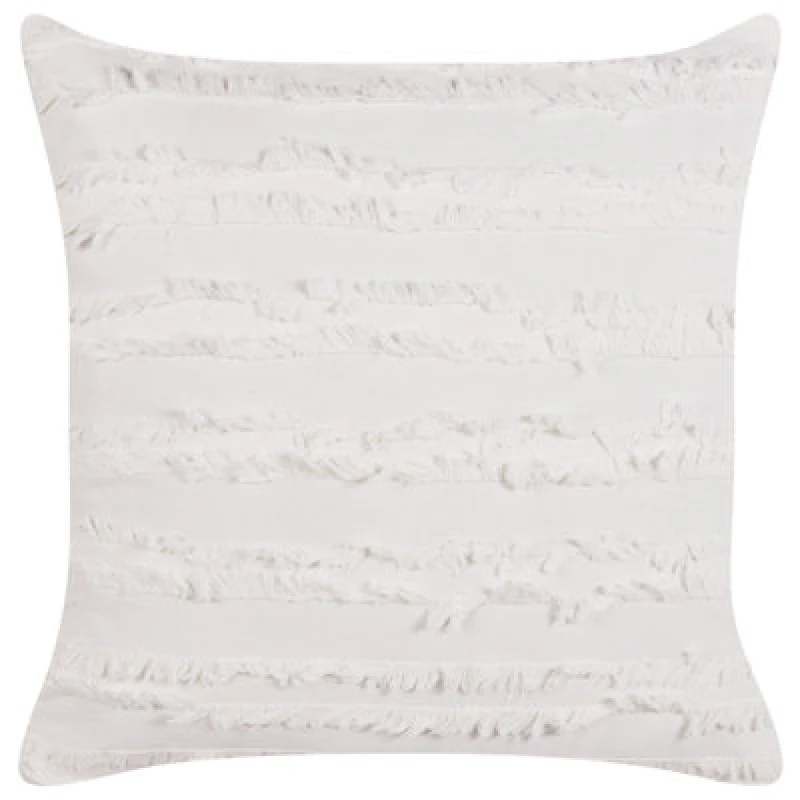 Image of Beliani Throw Cushion Makneh Cotton 45 X 45cm White Solid