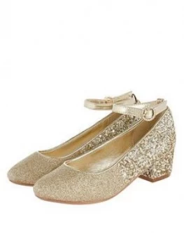 Monsoon Girls Autumn Ombre Glitter Shoes - Gold, Size 13 Younger