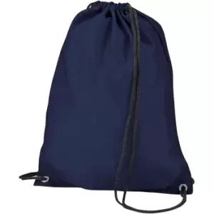 image of Budget Water Resistant Sports Gymsac Drawstring Bag (11 Litres) (One Size) (Navy Blue) - Bagbase