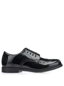 Image of Start-rite Brogue Senior Shoe - Black Patent, Black Patent, Size 5.5 Older