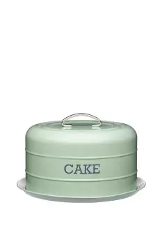 Image of Sage Green Airtight Cake Storage Tin/Cake Dome