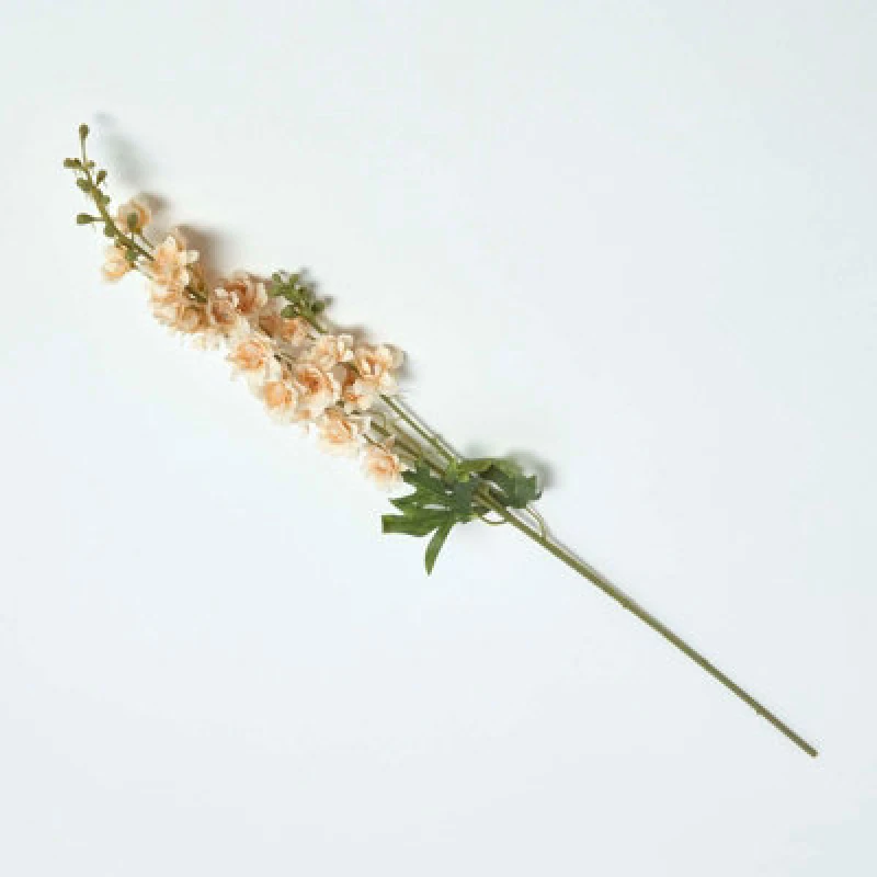 Image of Homescapes Peach Stock Flower Spray Single Stem 87cm Orange