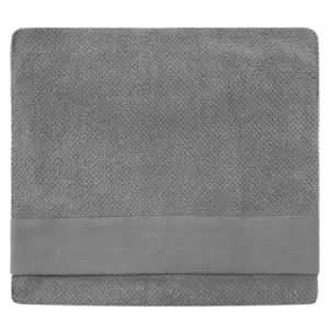 Image of Textured Weave Bath Sheet Cool Grey