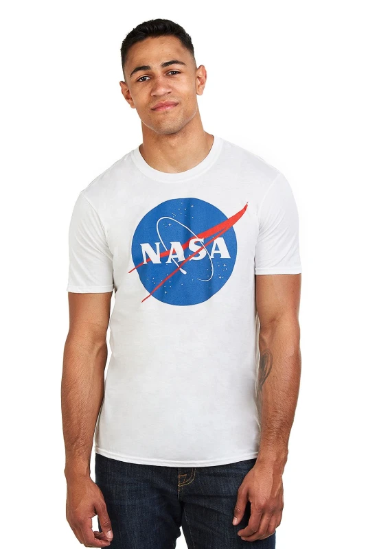Image of NASA NASA Nasa Circle Logo Cotton Mens T-Shirt Navy White