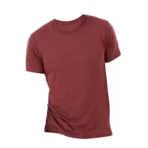 image of Canvas Mens Triblend Crew Neck Plain Short Sleeve T-Shirt (S) (Cardinal Triblend)