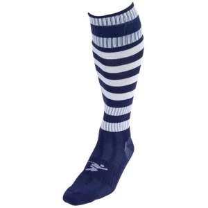 Image of Precision Hooped Pro Football Socks Navy/White - UK Size 3-6