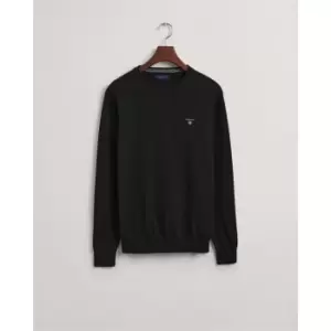 Image of Gant Classic Cotton Crew Neck Jumper - Black