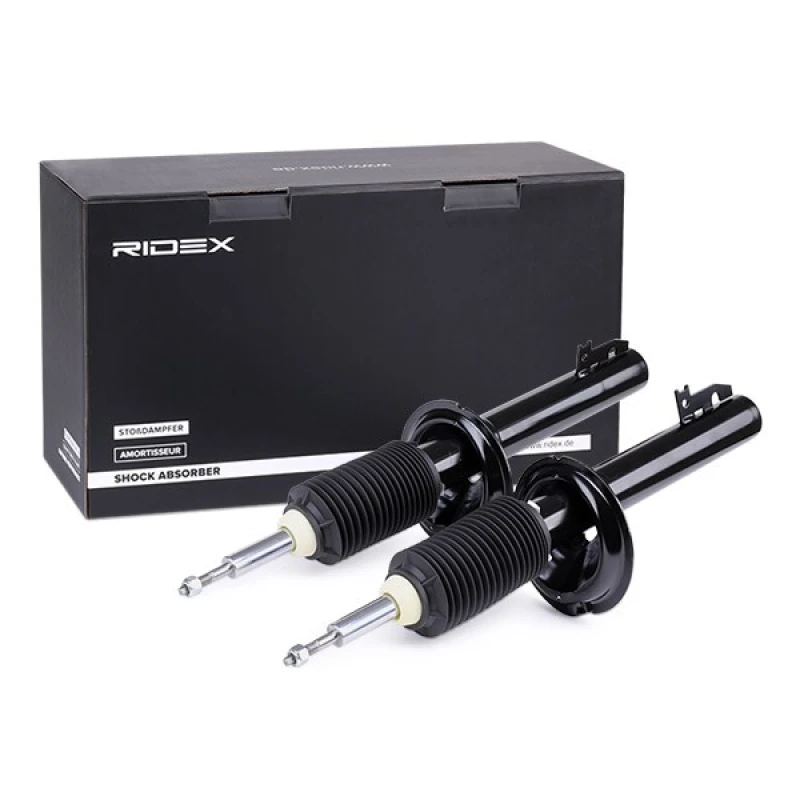 Image of RIDEX 854S2324 Shock absorber Front Axle, Gas Pressure, Twin-Tube, Suspension Strut, Bottom Yoke Shock Absorber (854)