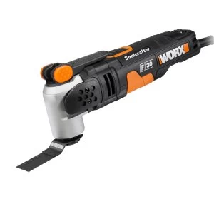 image of Worx Sonicrafter F30 350W Universal Oscillating Multi-Tool with 29 Piece Accessory Kit