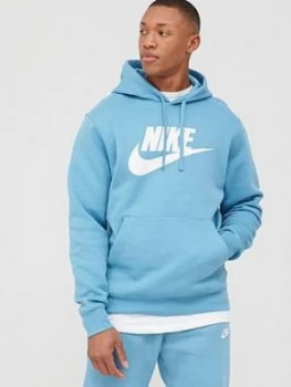 Image of Nike Sportswear Club Hoodie - Blue, Size L, Men