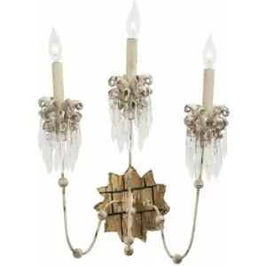 Image of Loops - 3 Bulb Wall Light Sconce Beige Patina & Gold LED E14 60W Bulb