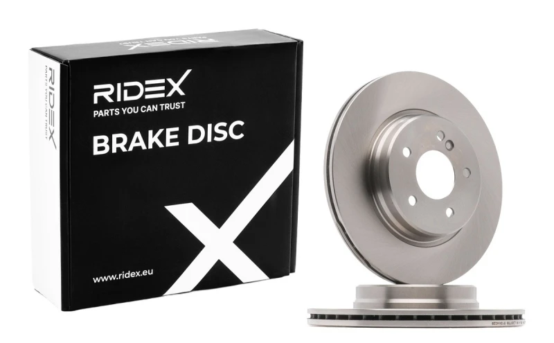 Image of RIDEX 82B0846 Brake disc Rear Axle, Vented, Cast Iron, Uncoated, Untreated, without bolts/screws Cast Iron Brake Disc (82)