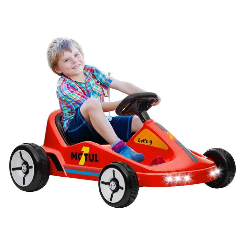 Image of AIYAPLAY 6V Electric Go Kart w/ Music, Light, Horn, for 3-5 Years, Yellow, Yellow 370-357V70YL
