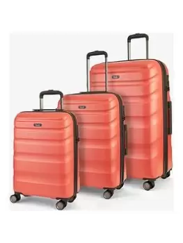 Image of Rock Luggage Bali UYG8B 8 Wheel Hardshell Coral Suitcase 3Pcs Set
