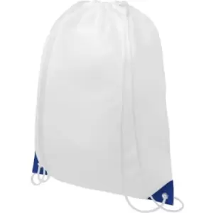Image of Oriole Contrast Drawstring Bag (One Size) (White/Royal Blue) - Bullet