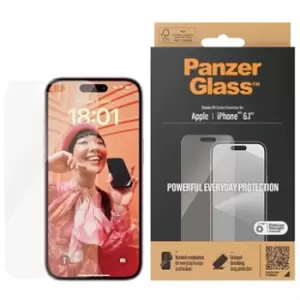 image of iPhone 15 Pro PanzerGlass Classic Fit Screen Protector Tempered Glass