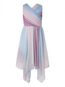 Monsoon Girls Arianna Ombre 1 Shoulder Prom Dress - Pink, Size 14 Years, Women