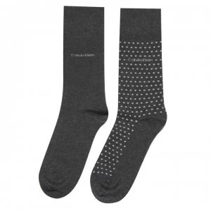 image of Calvin Klein 2 Pack Dot Socks - Grey