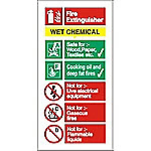 Image of Fire Extinguisher Sign Wet Chemical Aluminium 20 x 10 cm