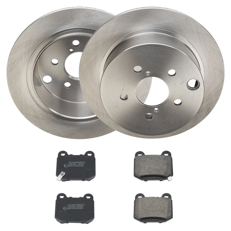 Image of RIDEX 3405B2244 Brake disc and pads set Rear Axle, Brake Disc Type: Solid, with acoustic wear warning Brake Set,disc brakes (3405)