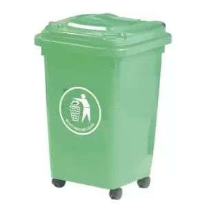 Image of 50L Blue Wheeled Bin - indoor use - Complies to BS/EN 840 - 30% recycled Polyethylene