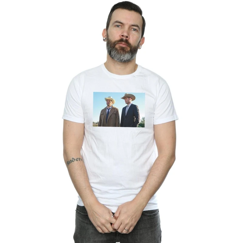 Image of Supernatural Supernatural Men Stetson T-Shirt in White Size: Small White S Male 5057972329399