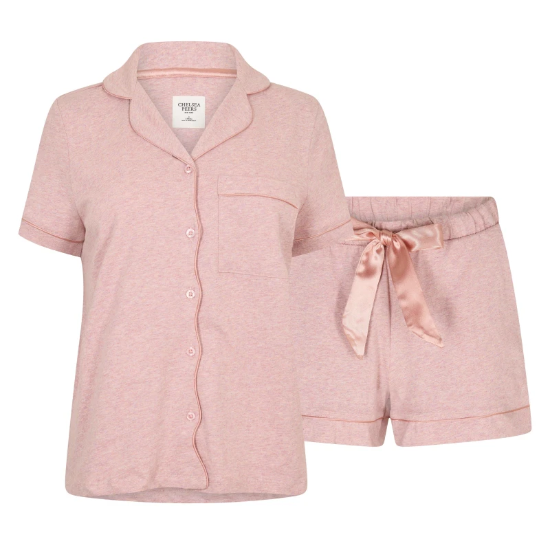Image of Chelsea Peers Womens Cotton Long Sleeve Pyjama Sets Plain female 10 (S)