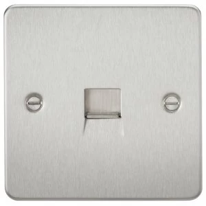 Image of 10 PACK - Flat Plate Telephone extension socket - brushed chrome