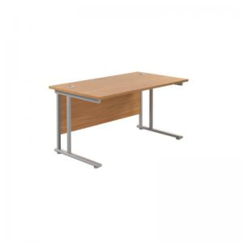 Image of Jemini Rectangular Cantilever Desk 1200x800x730mm Nova Oak/Silver KF806820