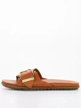 Image of UGG Ugg Solivan Buckle Slide, Tan, Size 5, Women