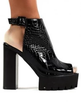 image of Public Desire Jada Platform Heeled Sandals - Black