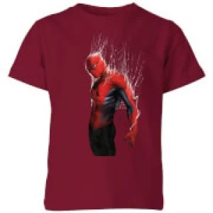 Image of Marvel Spider-man Web Wrap Kids T-Shirt - Burgundy - 11-12 Years - Burgundy