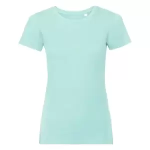 Image of Russell Womens/Ladies Organic Short-Sleeved T-Shirt (M) (Aqua Blue)