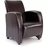 Image of Nautilus Designs Ltd. High Back Lounge Armchair Upholstered in a Durable Leather Effect Finish - Brown