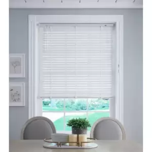 image of 50mm Wood Venetian Blind - White - 105x160cm