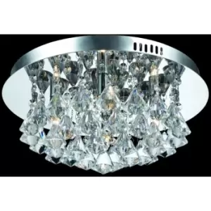 Image of Impex Parma 4 Light Chrome Flush Ceiling Fitting