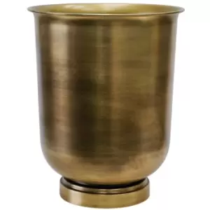 image of Ivyline Large Antique Brass Outdoor Metal Urn Hampton