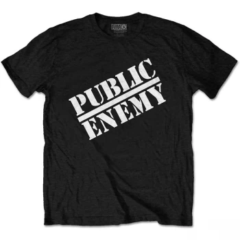 image of Public Enemy - Logo Unisex Medium T-Shirt - Black