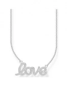 Image of Thomas Sabo Sterling Silver Cubic Zirconia Love Pendant Necklace, One Colour, Women
