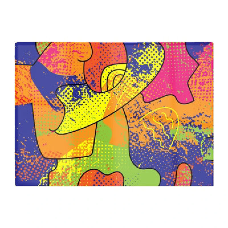 Image of Warren Reed Designer Bright Abstract Pattern Glass Chopping Board