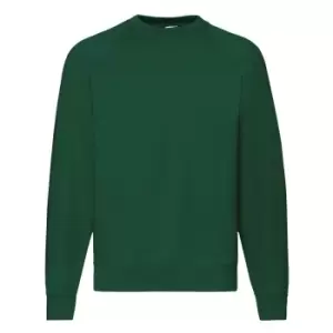 image of Fruit Of The Loom Mens Raglan Sleeve BelcoroA Sweatshirt (XL) (Bottle Green)