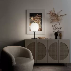 image of Fabas Luce Pierre LED Globe Table Lamp Black Glass