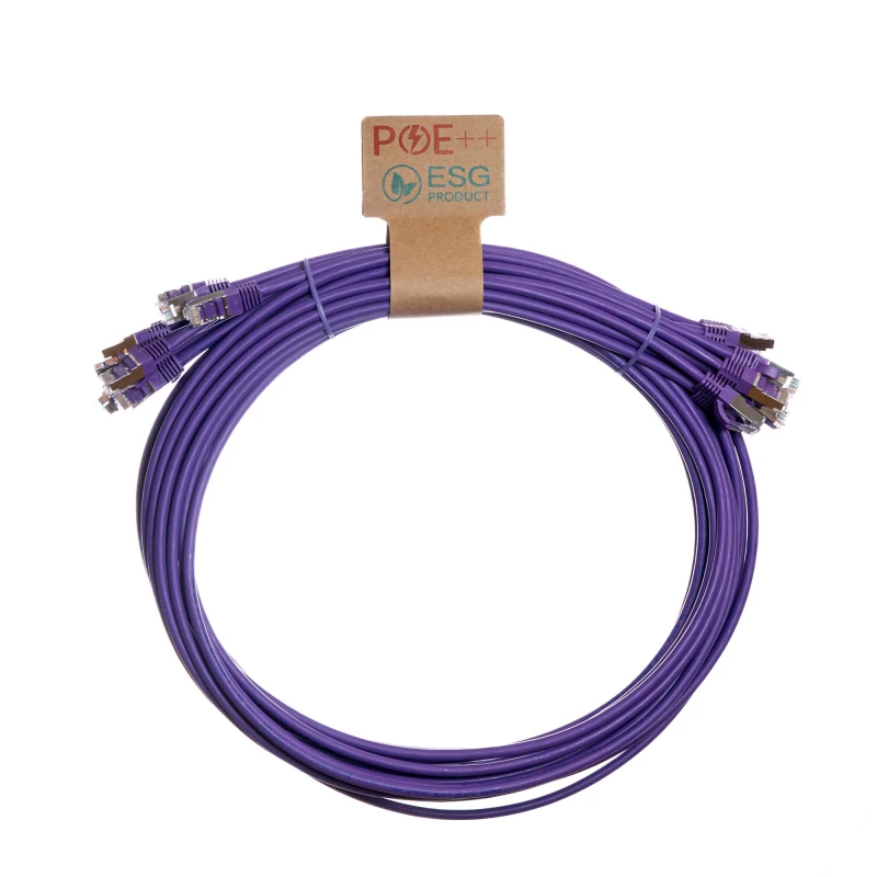 Image of Cablenet Cablenet 0.5m Cat6a RJ45 Violet S/FTP LSOH 26AWG Snagless Booted Patch Lead (PK 10) 65-7005P