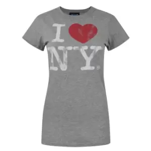 Image of Junk Food Womens/Ladies I Love New York T-Shirt (L) (Grey)