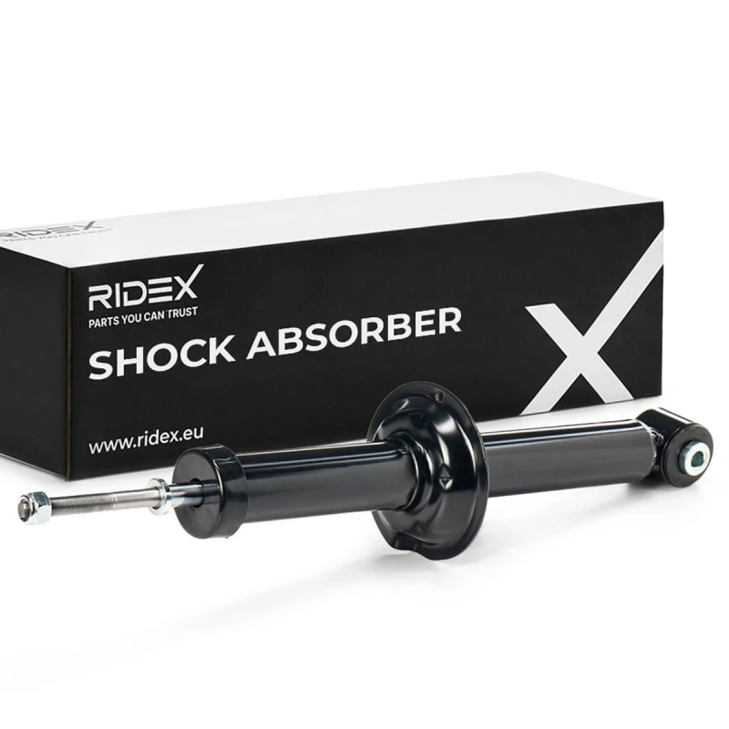 Image of RIDEX 854S0214 Shock absorber Rear Axle, Gas Pressure, Twin-Tube, Telescopic Shock Absorber, Bottom eye Shock Absorber (854)