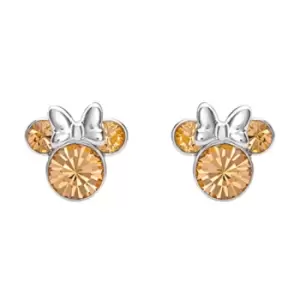 Image of Disney Minnie Mouse Yellow June Birthstone sterling silver Crystal Earrings E905162RJUNL