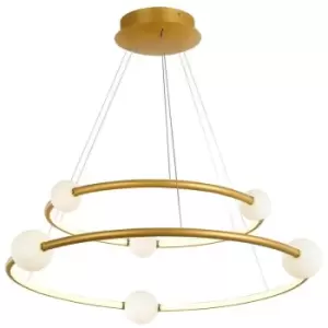 image of Italux Lausanne - Modern LED Hanging Pendant Antique Bronze, Warm White 3000K 4600lm Dimmable