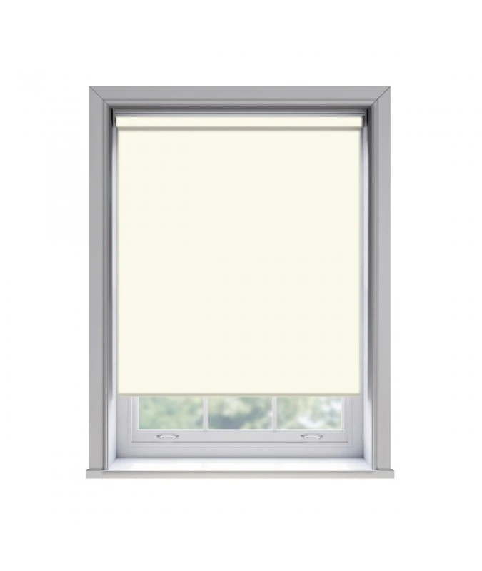 Image of New Edge Blinds No Drill Cream Thermal Blackout Roller Blind 170cm Drop Size: 125cm Cream Unisex 125 cm